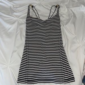 striped lululemon workout top